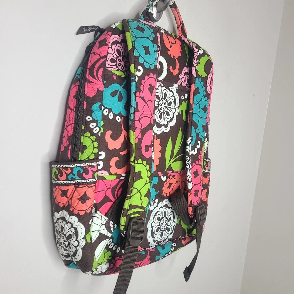 Vera Bradley Backpack Lola Brown Floral Laptop Bag Campus School Travel Boho Y2k